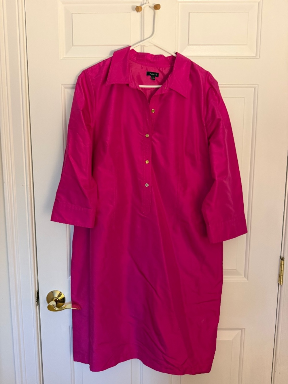 Talbots hot pink quarter length sleeve dress size 16